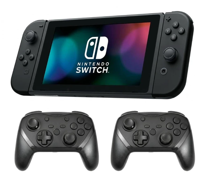 Main image of Nintendo Switch 32GB Gaming Console Bundle - Includes Black Joy-Cons plus 2-Pack RetroFam Switch Pro Controller