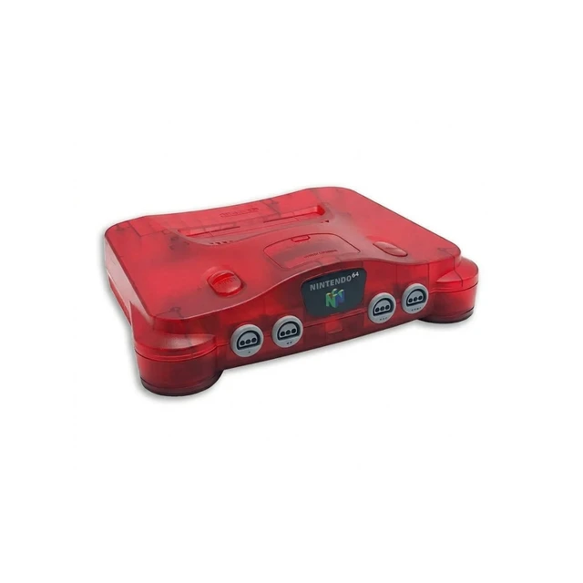 Alt view image 2 of 5 - Nintendo 64 Ice Red Edition Console Bundle - N64 Funtastic Series System with Matching Controller, Power Supply & AV Cable