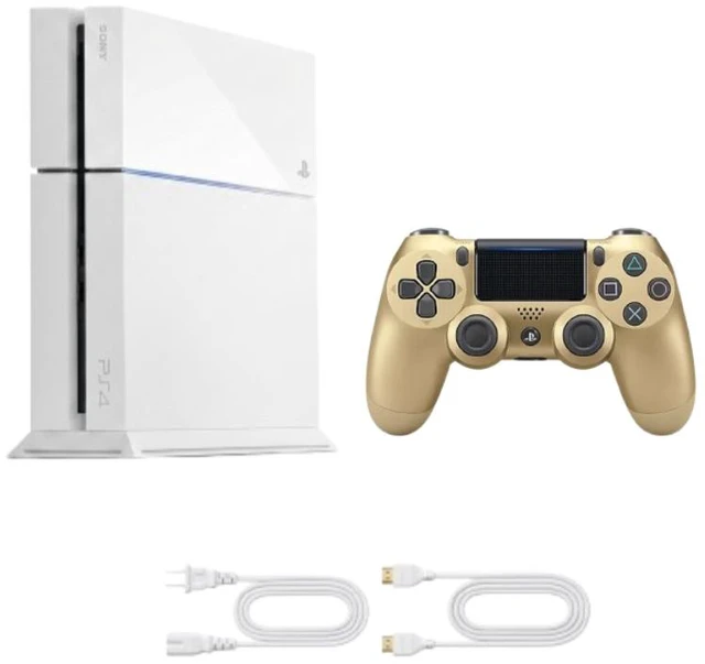 Main image of Sony PlayStation 4 PS4 Console 500GB White with Gold OEM Controller