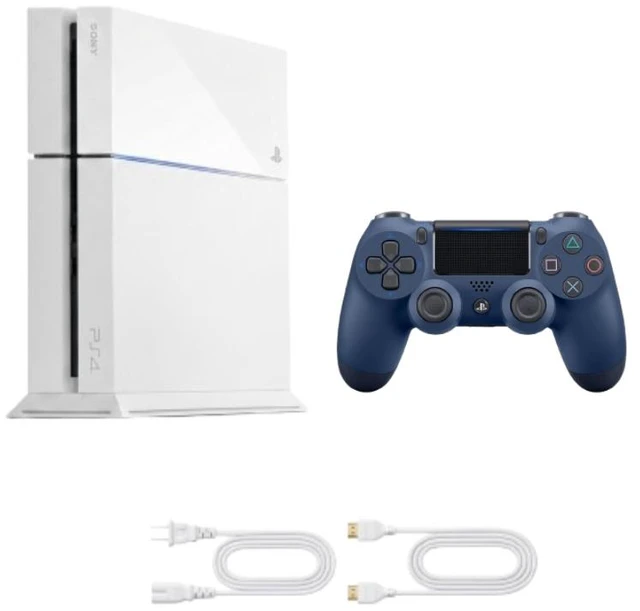 Main image of Sony PlayStation 4 PS4 Console 500GB White with Midnight Blue OEM Controller