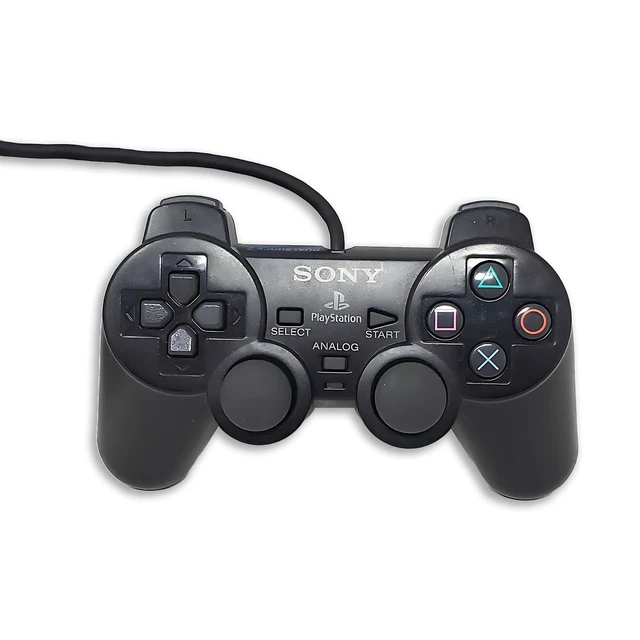 Alt view image 3 of 6 - Sony PlayStation 2 DualShock 2 Wired OEM Controller (Pack of 2) - Black PS2