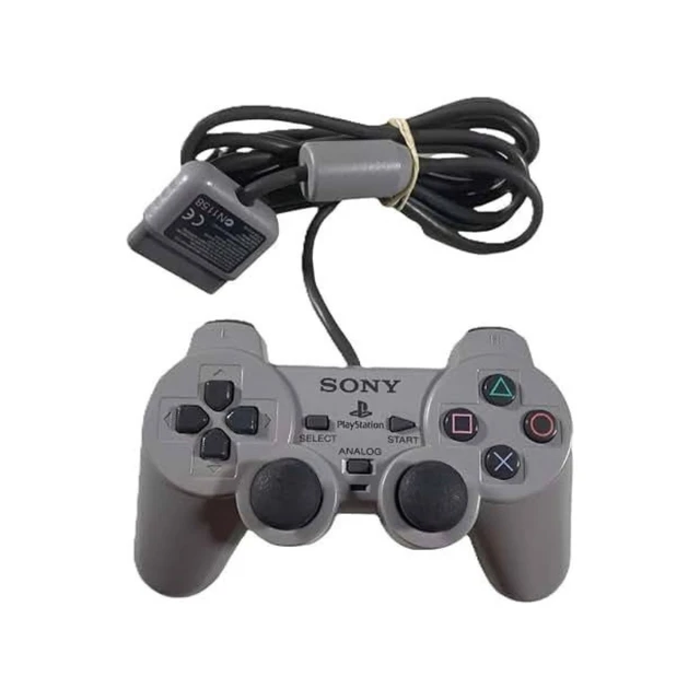 Alt view image 4 of 4 - Official OEM Sony PlayStation 1 PS1 DualShock Wired Controller - Classic Gray