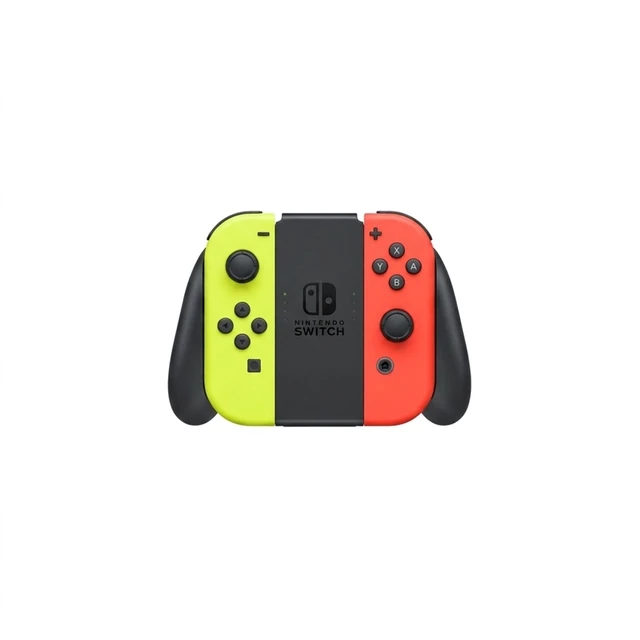 Alt view image 6 of 6 - Nintendo Switch Video Game Console - Red & Yellow OEM Joy-Cons, Dock & Charger Bundle