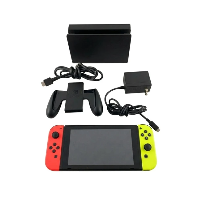 Alt view image 5 of 6 - Nintendo Switch Video Game Console - Red & Yellow OEM Joy-Cons, Dock & Charger Bundle