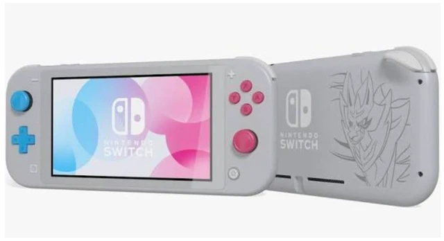 Alt view image 4 of 5 - Nintendo Switch Lite Handheld Gaming Console Zacian and Zamazenta Limited Edition 32GB Light Gray with AC Power Adapter Charger