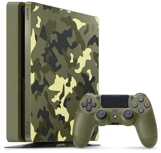 Main image of Sony PlayStation 4 Slim Camouflage Console Bundle with Wireless Controller & Cables
