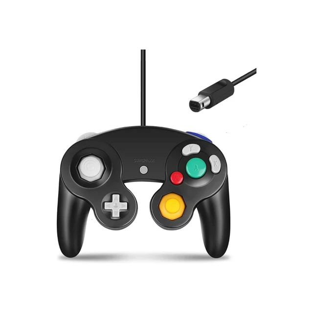 Alt view image 2 of 5 - 2-Pack Wired GameCube Controllers for Nintendo GameCube & Wii Classic Gamepads (Black)