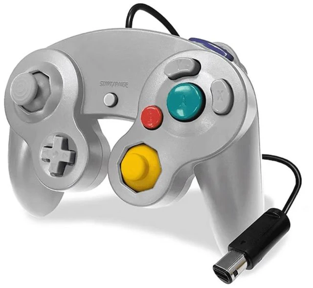 Alt view image 3 of 6 - 2-Pack Wired GameCube Controllers for Nintendo GameCube & Wii Classic Gamepads (Platinum/Silver)