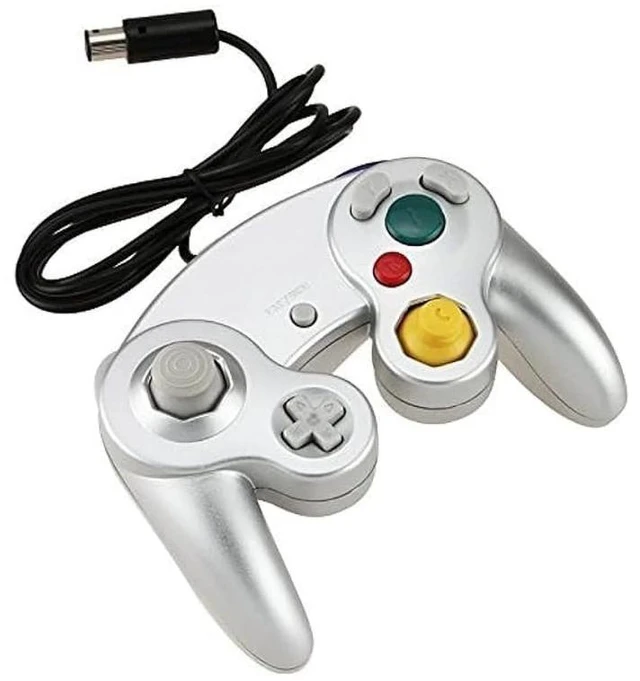 Alt view image 4 of 6 - 2-Pack Wired GameCube Controllers for Nintendo GameCube & Wii Classic Gamepads (Platinum/Silver)