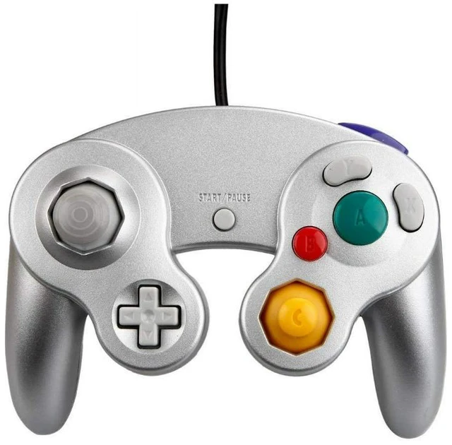 Alt view image 2 of 6 - 2-Pack Wired GameCube Controllers for Nintendo GameCube & Wii Classic Gamepads (Platinum/Silver)