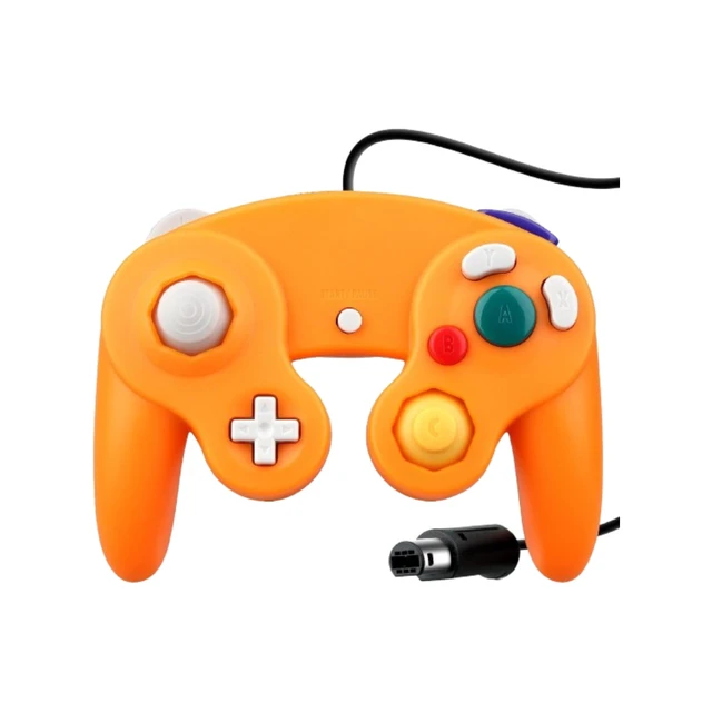 Alt view image 2 of 3 - 2-Pack Wired GameCube Controllers for Nintendo GameCube & Wii Classic Gamepads (Orange)