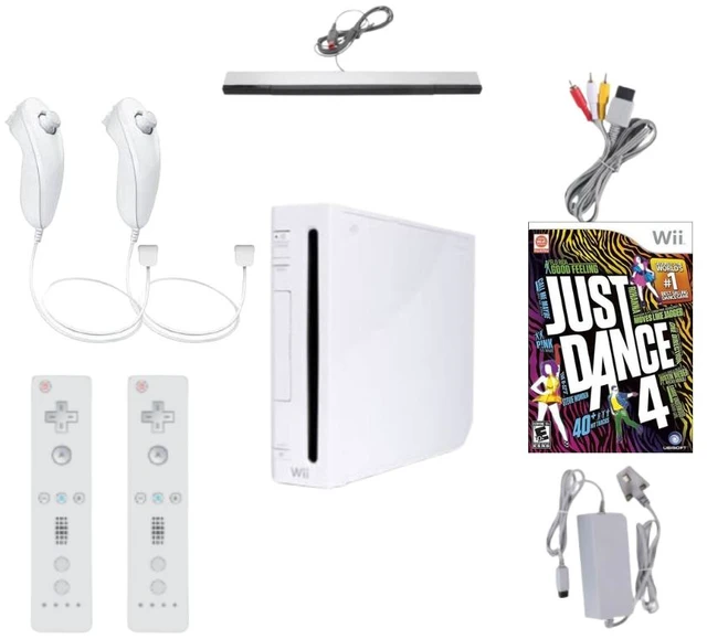 Main image of Nintendo Wii Console White Bundle with Just Dance 4 Game, 2 RetroFam Remotes, Nunchuk, Sensor Bar & Power Adapter