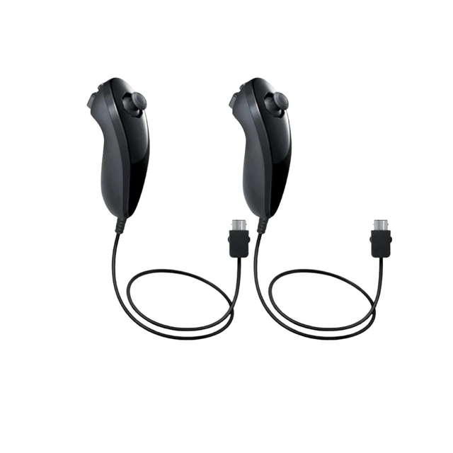 Alt view image 5 of 6 - Retrofam Wii Accessories Bundle with Two Remotes and Nunchuks compatible with Nintendo Wii Console, Black