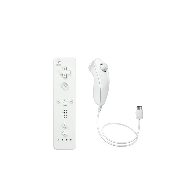 Alt view image 4 of 5 - Retrofam Wii Accessories Bundle with Two Remotes and Nunchuks compatible with Nintendo Wii Console, White