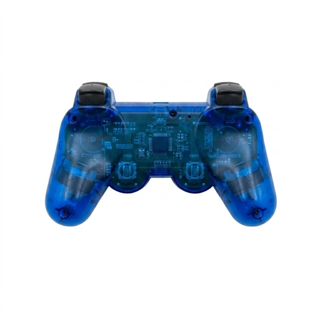 Alt view image 3 of 5 - RETROFAM Wireless Controller, Power Cord and HDMI Cable, Compatible with PS3, Clear Blue
