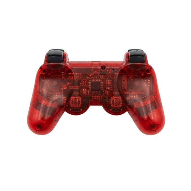 Alt view image 3 of 5 - RETROFAM Wireless Controller, Power Cord and HDMI Cable, Compatible with PS3, Clear Red