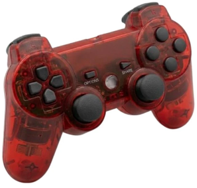 Alt view image 5 of 5 - RETROFAM Wireless Controller, Power Cord and HDMI Cable, Compatible with PS3, Clear Red