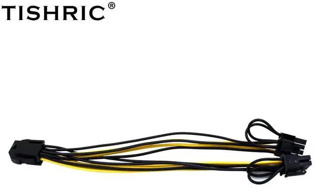 Alt view image 3 of 6 - 10pcs TISHRIC PCI Express PCIE 6 Pin to Dual 8 6+2 Pin Graphic Video Card Adapter Power Supply Splitter Cable For Mining riser