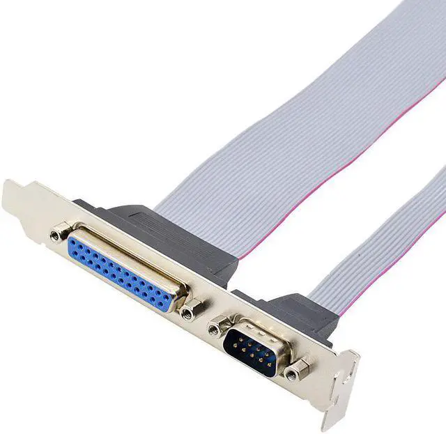 Alt view image 3 of 7 - For PCI Slot Header Serial DB9 Pin With Parallel DB25 Pin Cable 28.5cm With Bracket For Parallel LPT Printer COM Serial