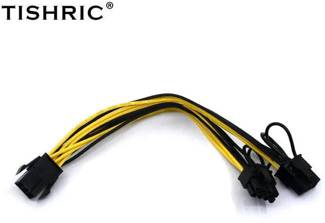Alt view image 4 of 6 - 10pcs TISHRIC PCI Express PCIE 6 Pin to Dual 8 6+2 Pin Graphic Video Card Adapter Power Supply Splitter Cable For Mining riser