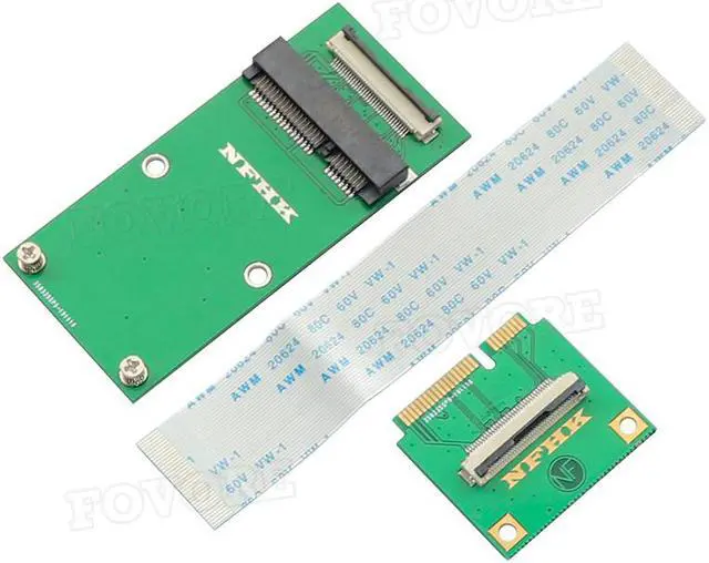Alt view image 6 of 6 - mini PCIe to mSATA SSD extension cable WiFi wireless network card to mini PCIe adapter Extender cable for Laptop