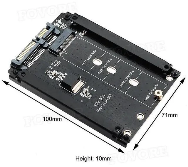 Alt view image 5 of 6 - Metal Case B+M Key M.2 NGFF SSD To 2.5 SATA 6Gb/s Adapter Card With Enclosure Socket M2 NGFF Adapter With 5 Screw