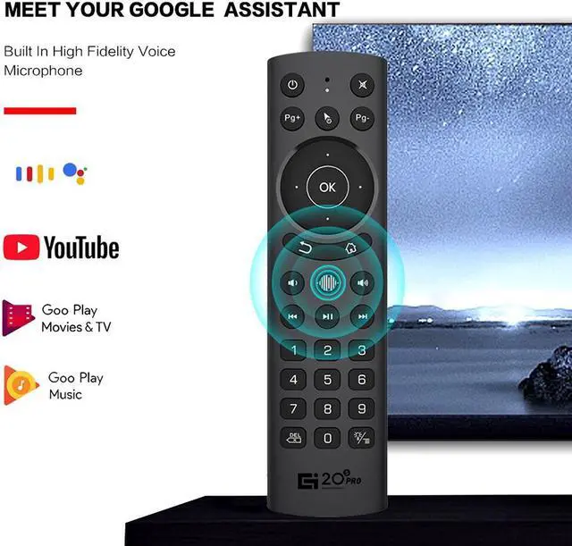 Alt view image 3 of 6 - G20S PRO Electronic Smart Home Accessories 2.4G Wireless Fly Air Mouse 30 Buttons Voice Control Remote for PC STB