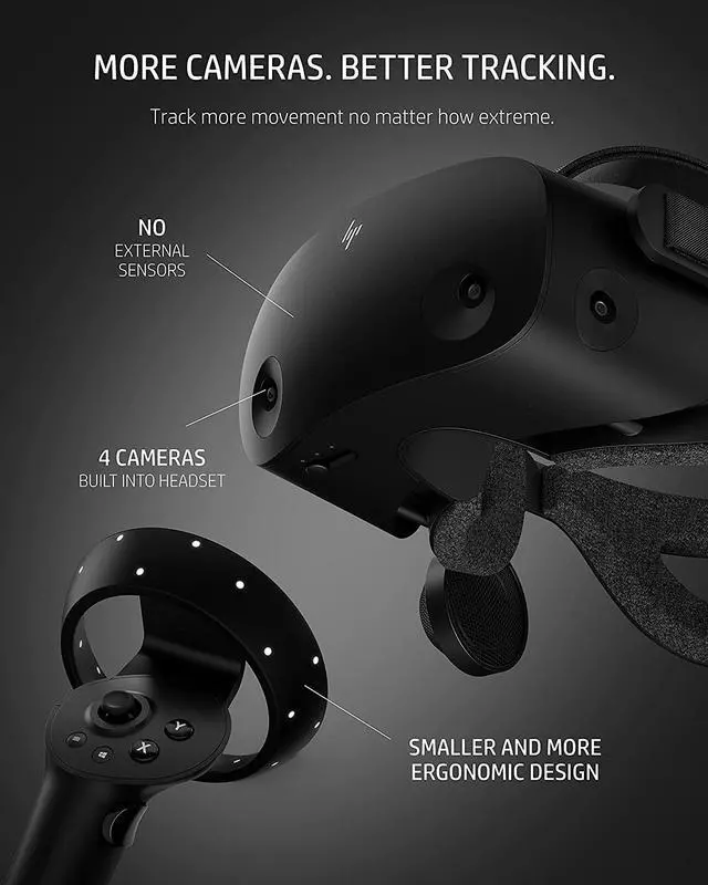 Alt view image 20 of 20 - HP Reverb G2 VR Headset with Controller, Adjustable Lenses & Speakers from Valve, 2160 x 2160 LCD Panels, for Gaming, Ergonomic Design, 4 Cameras, Compatible with SteamVR & Windows Mixed Reality