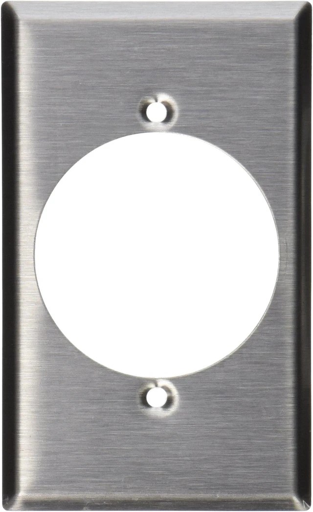 Alt view image 4 of 5 - 84028 1-Gang Flush Mount 2.15" Diameter, Device Rcptcl Wlplt, Stainless Steel