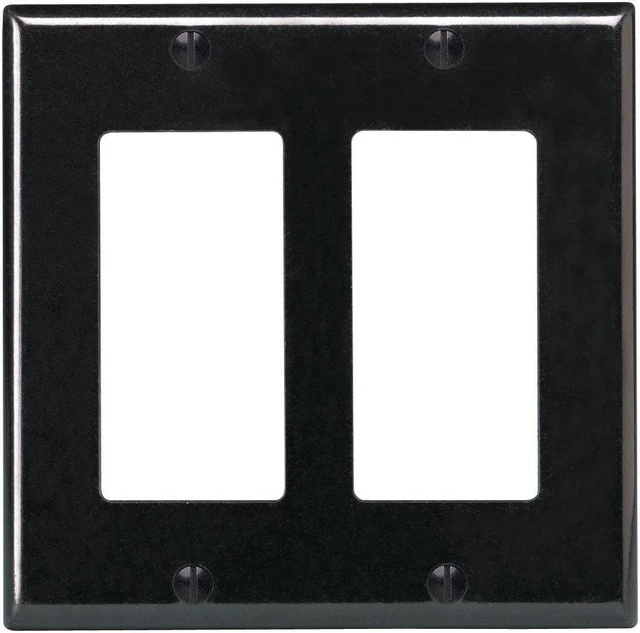 Alt view image 2 of 2 - 2 Gang Decora Plate Black