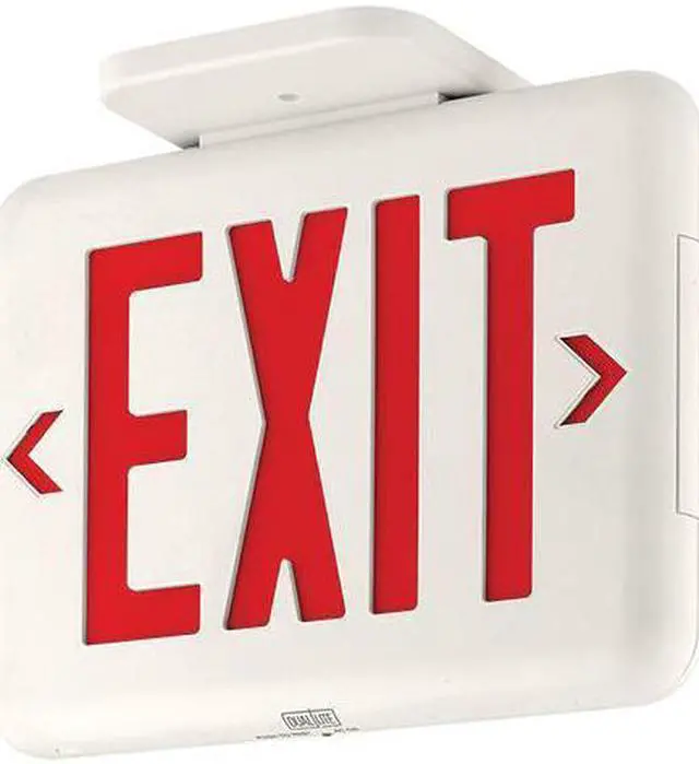Alt view image 4 of 4 - Dual Lite - EVEURWE LED Emergency Exit Sign Single/Double Face, Red Letter, White Housing