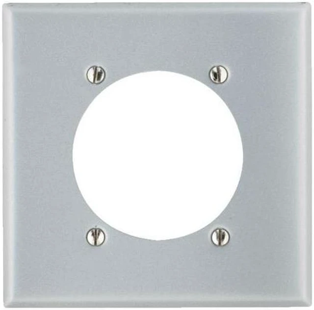 Alt view image 4 of 6 - Leviton 4934 2-Gang Flush Mount 2.15 Inch Dia. Device Receptacle Wallplate, Standard Size, Steel, Device Mount, Aluminum