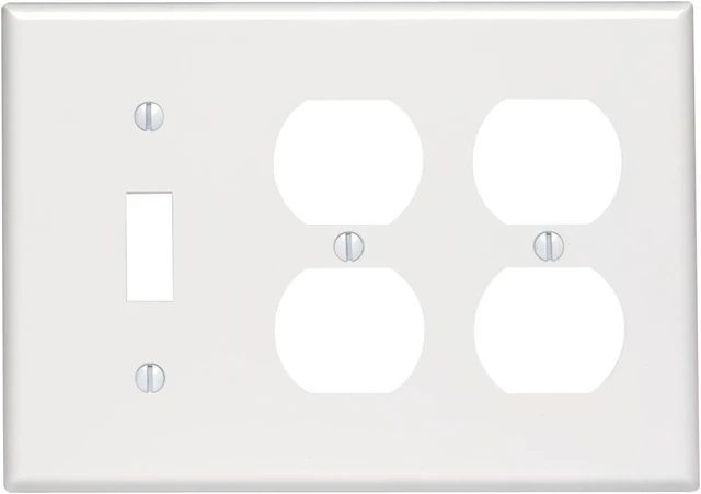 Alt view image 4 of 5 - Leviton Plt 1Tog/2Dplx Wht 1052-5244