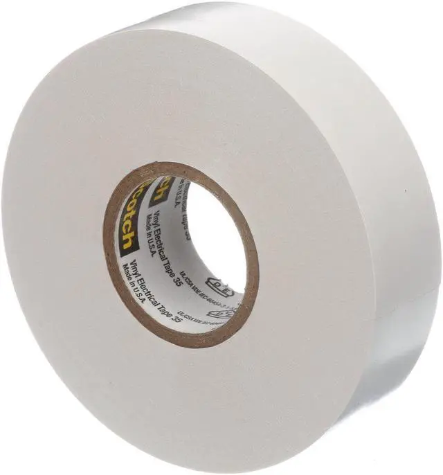 Alt view image 6 of 11 - Scotch #35 White Pro Vinyl Electrical Tape 3/4" x 66ft