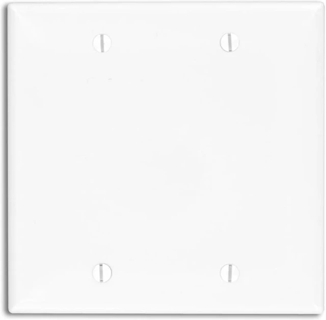Alt view image 3 of 3 - Leviton 80725-W 2-Gang No Device Blank Wallplate, Box Mounted, White