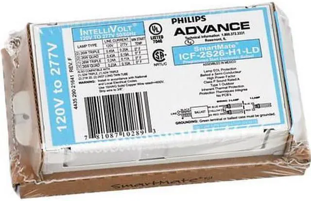 Alt view image 6 of 6 - PHILIPS ADVANCE ICF-2S26-H1-LD-K CFL Ballast,Electronic,54W,120/277V