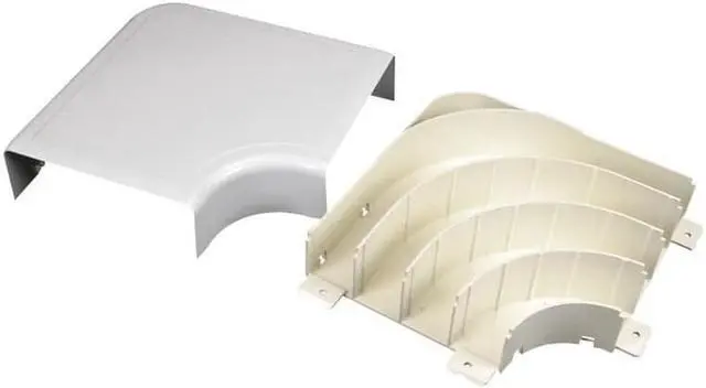 Alt view image 2 of 3 - Wiremold 5411FO 2" Radiused Full Capacity Fiber Ready Flat Elbow Connector, Ivory, 7-25/32" L