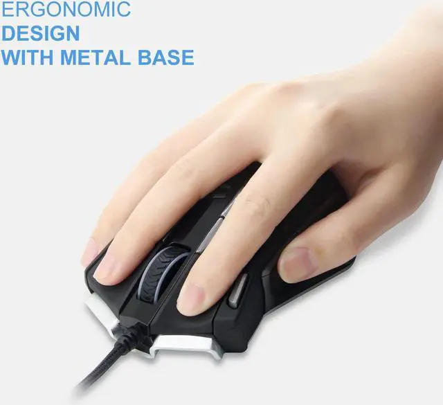 Alt view image 5 of 6 - E-YOOSO Z-7900 USB Wired Gaming Mouse, Adjustable DPI up to 10000, Adjustable Polling Rate, RGB Backlit, 13 Programmable Button, Turnable Weight, for PC/Laptop (Black)