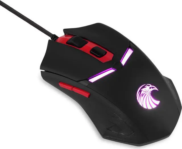 Alt view image 2 of 11 - E-YOOSO Z-7600 Wired Optical Gaming Keyboard, Adjustable DPI up to 3200, USB Connection, Backlit, for Office or Gaming (Black-Red)