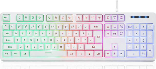 CQ104 Gaming Keyboard USB Wired with Rainbow LED Backlit, Quiet