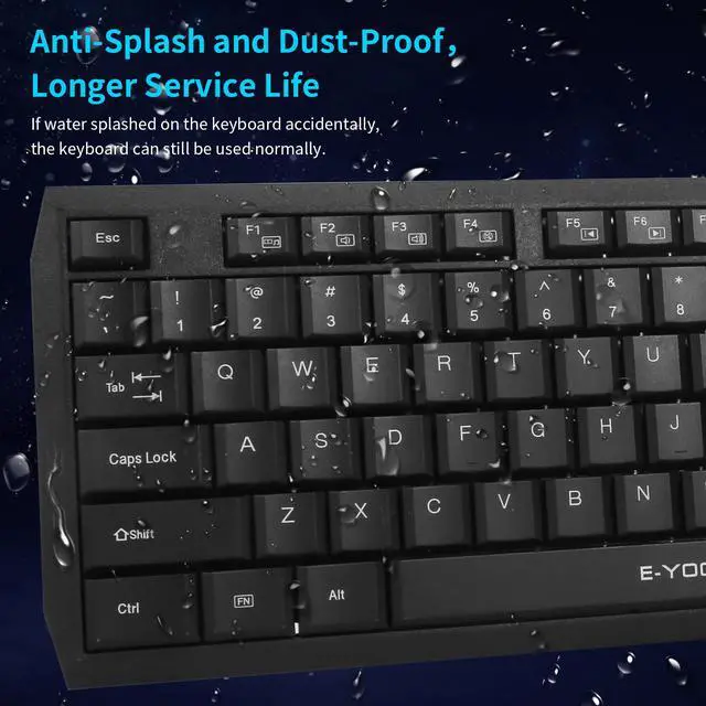 Alt view image 5 of 7 - E-YOOSO E710 Wireless 2.4GHz Keyboard and Mouse Combo Set Super Slim Multimedia Keys for Home Desktop Laptop Notebook (Black)