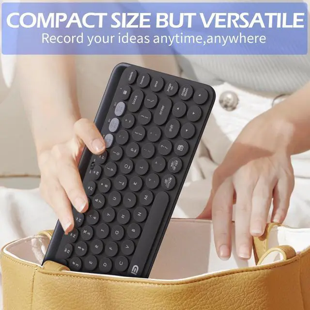 Alt view image 6 of 7 - Wireless Keyboard, Multi-Device Bluetooth Keyboard, Dual Mode (Bluetooth + 2.4G) Wireless Keyboard, Switch to 3 Devices for Windows, Android, IOS, PC, Laptop, Black