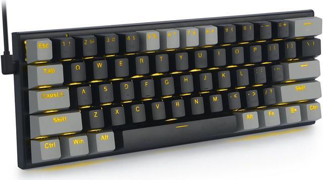 E-YOOSO Z11 Gaming Keyboard, with Blue Switches and Solid Color Backlit  Small Compact Keyboard 60 Percent Keyboard Mechanical, Portable 60 Percent 