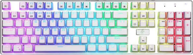 Main image of E-Yooso Z-88 104 Keys Full Size Mechanical Gaming Keyboard Anti-Ghosting, With Tactile&Clicky Blue Switches, Wired Keyboard, RGB LED Backlit, Splash-Proof, for PC Gamer or Office (White)