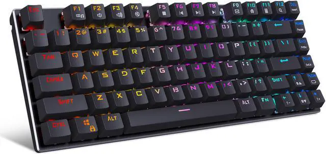 Main image of E-Yooso Z-88 RGB Wired Mechanical Gaming Keyboard, Metal Panel, 60% Compact Design, RGB LED Backlit, 81Keys Anti-Ghosting, Hot Swappable, Red Switch-Linear&Quiet Clicky, for PC/Laptop (Black)