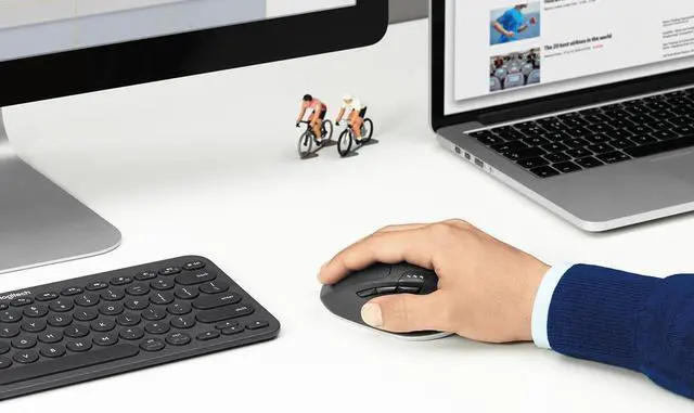 Alt view image 3 of 5 - Logitech M720 Triathlon Multi Device 2.4G Rechargeable Office Gaming Wireless Mouse For Computer And Laptop Use