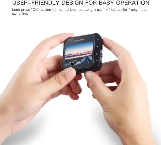 Alt view image 2 of 4 - Dash Cam Apeman dashcam 1080P Full HD Mini Car Driving Recorder 170° Wide Angle, Motion Detection, G-Sensor, Loop Recording, Night Vision(WITH 32 GB SD CARD)