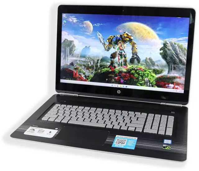 Main image of HP 17-ab067nr Gaming Laptop Intel Core i7-6700HQ 2.6 GHz, 16GB DDR4 RAM, 256GB SSD + 1TB HDD 17.3" Windows 11 Home