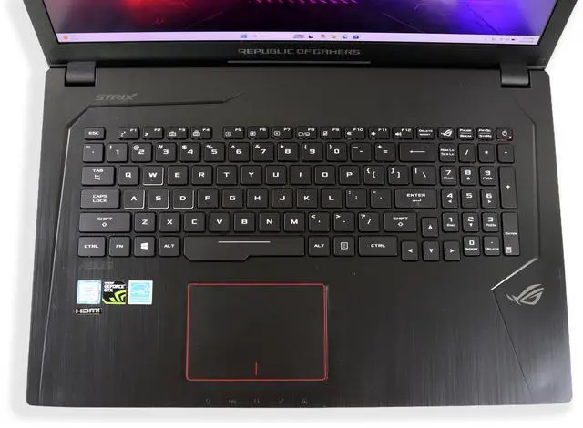 Alt view image 2 of 6 - ASUS STRIX - 17.3" - Intel Core i7 7th Gen 7700HQ (2.80GHz) - NVIDIA GeForce GTX 1050 Ti - 16GB DDR4 - 1TB SSD + 1TB HDD - Full HD (1920x1080) - RGB keyboard - Windows 11 - Gaming Laptop (GL753VE )