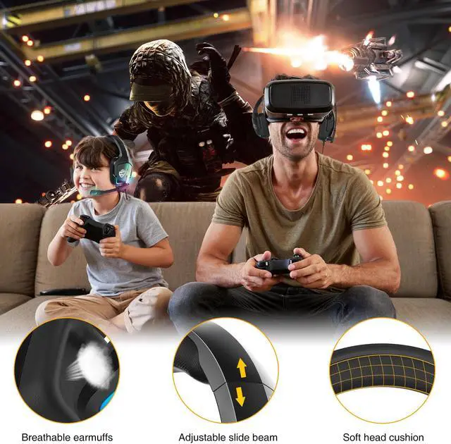 Alt view image 7 of 7 - Hot Sale RGB Wintory Soulbytes S12 Gaming Headset High Quality Surrounding Stereo PC Gamer Headphone With Rotatable LED Mic